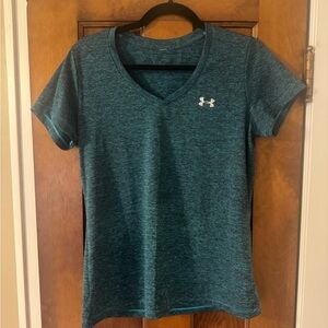 Under Armour Women's Green V-Neck Performance Tee